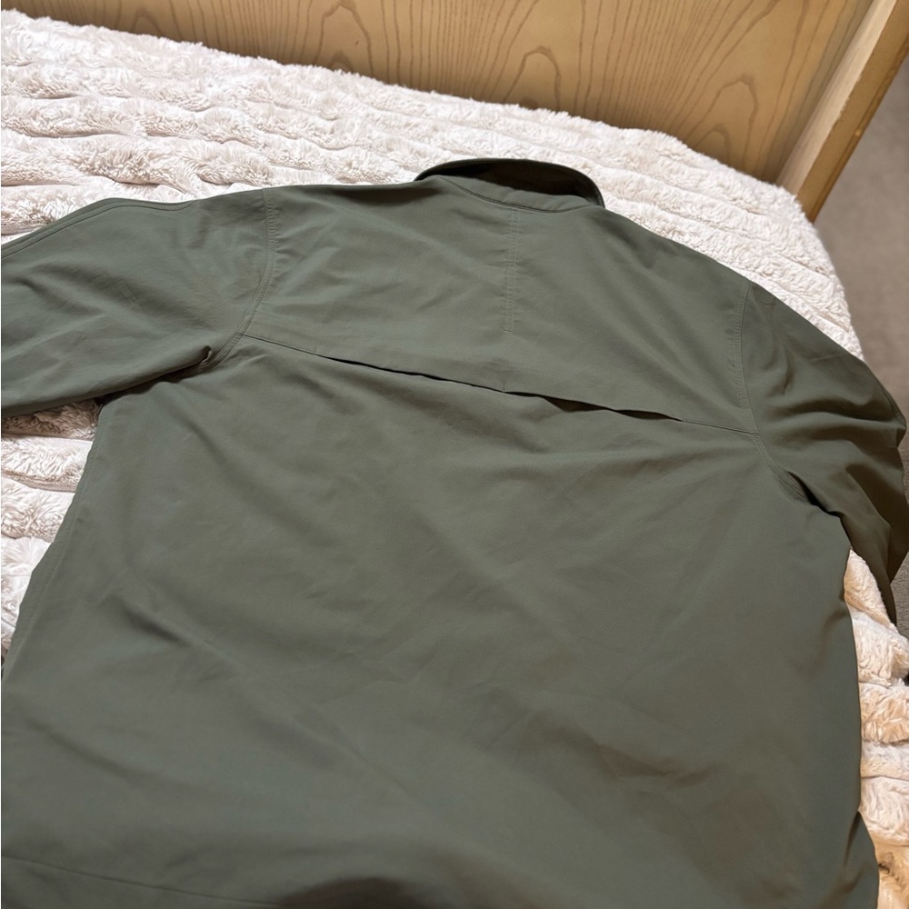 LULULMEN MENS Olive Green Athletic JACKET XXL Lululemon Cargo Pocket Shirt - Picture 6 of 14